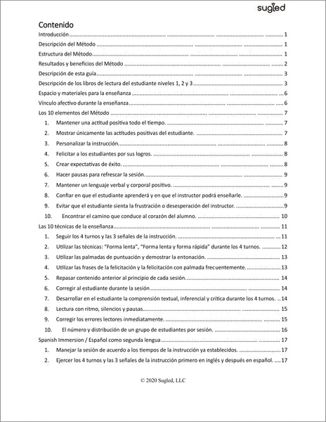 Guía del Instructor de Lectura Niveles 1, 2 & 3 (.PDF)